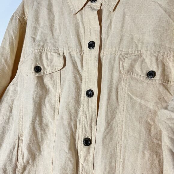 J Jill Elements Jacket Womens 2X Relaxed Fit Button Front 100% Linen - Picture 5 of 8